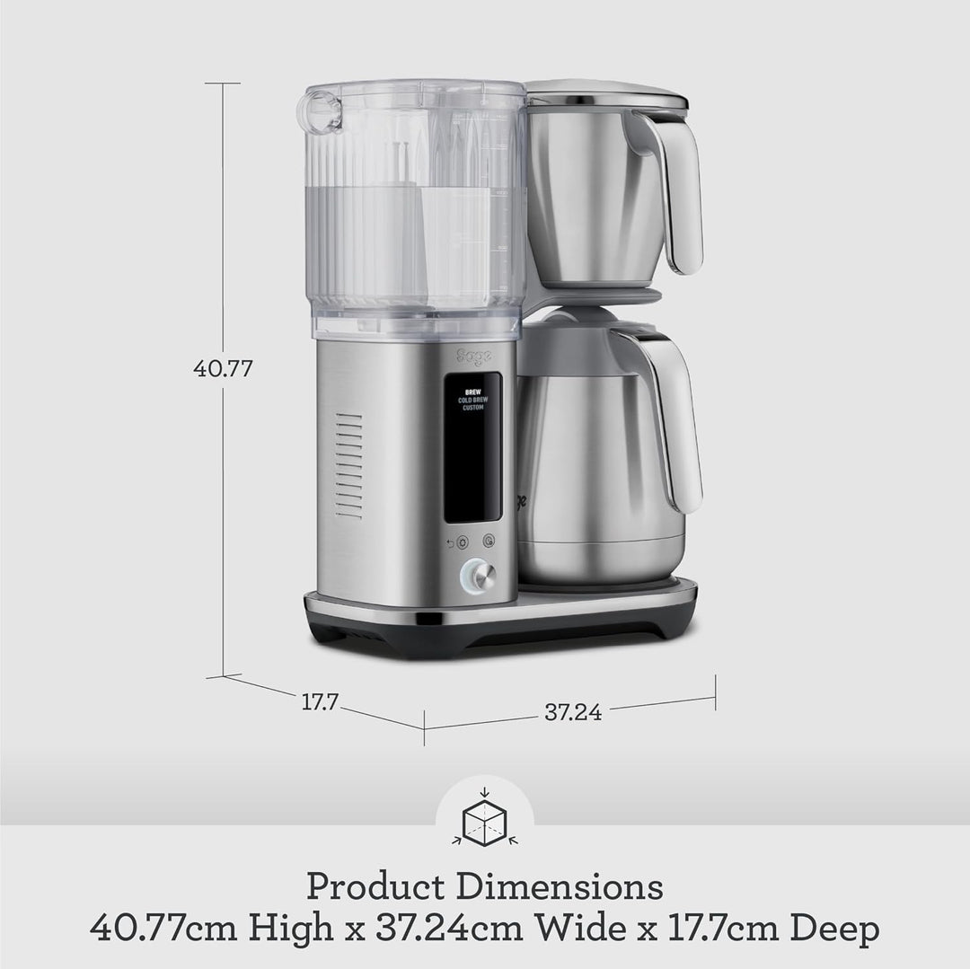 Sage - The Luxe Brewer Thermal One Touch Crafted Coffee - SCA Golden Cup, Programmable, Dual-Wall Thermal Carafe, Cone & Flat Bottom Filters, 1.77L Removable Water Tank