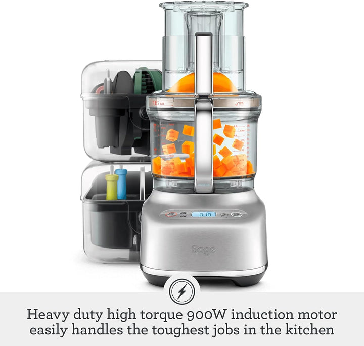 Sage - The Paradice 16 Food Processor - Multifunctional Vegetable Chopper, Dicer, Slicer, Shredder, Blender & Grater - 900W - Stainless Steel
