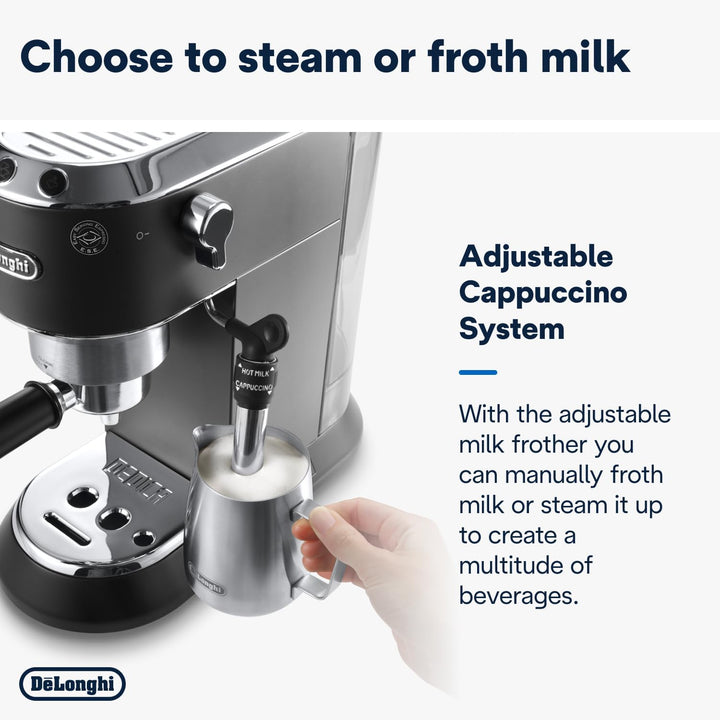 De'Longhi Dedica Style, Traditional Pump Espresso Machine, Coffee and Cappuccino Maker, EC685BK, Black