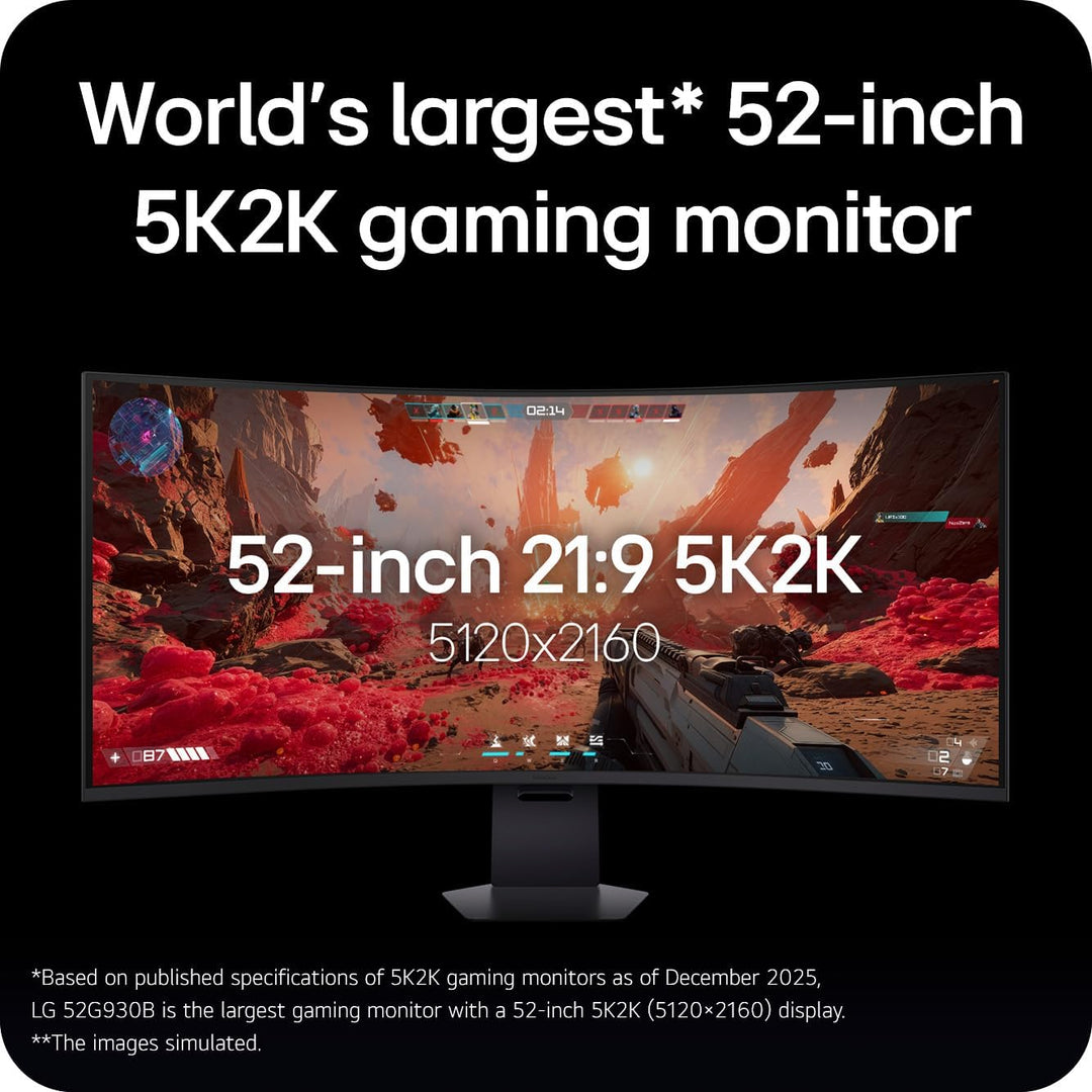 LG UltraGear evo G9 52G930B 52 inch 5K2K 240Hz Curved Gaming Monitor | World’s Largest 5K2K Display, 1000R Curve, 1ms GtG, HDR600, HDMI2.1, DP 2.1, USB-C 90W, FreeSync Premium