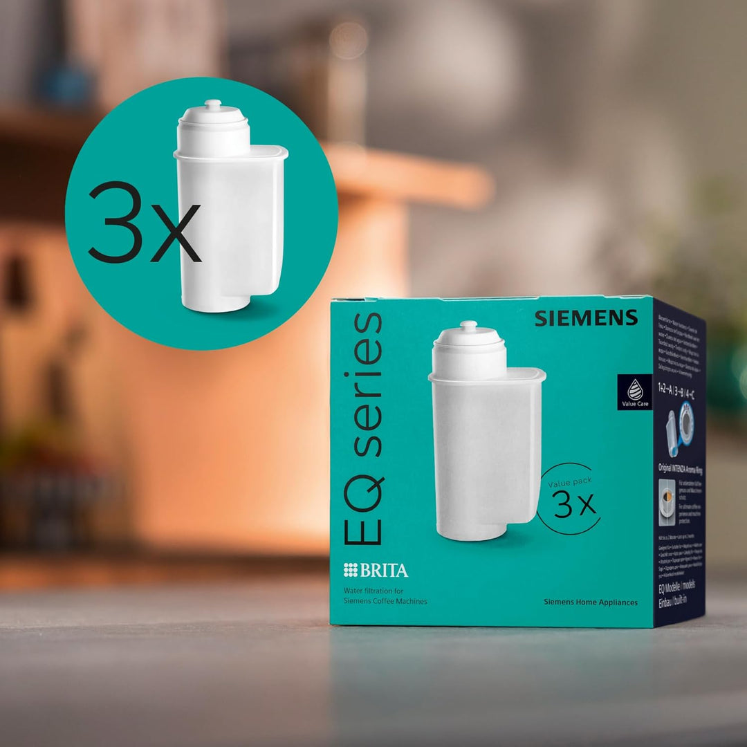 Siemens TZ70033A Brita Intenza Water Filter for Bean to Cup Espresso Machines, Value Pack, Pack of 3, White