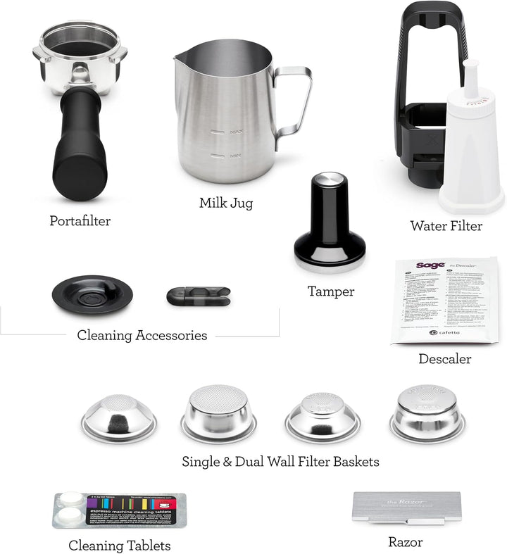 Sage - The Bambino Plus - Compact Coffee Machine with Automatic Milk Frother - 1.9L, 15 bar, 1600 W - Single or Double Shot Espresso Maker, Cappuccino, Latte, Brushed Stainless Steel