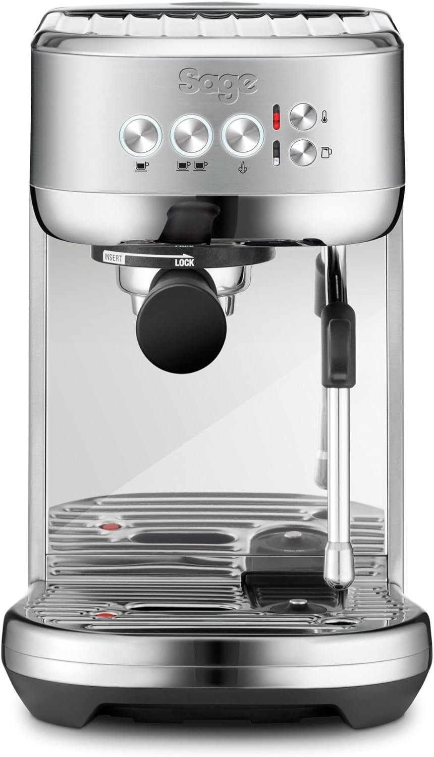 Sage - The Bambino Plus - Compact Coffee Machine with Automatic Milk Frother - 1.9L, 15 bar, 1600 W - Single or Double Shot Espresso Maker, Cappuccino, Latte, Brushed Stainless Steel