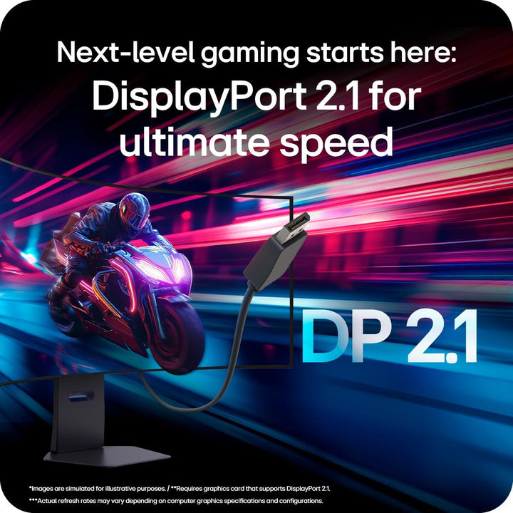 LG UltraGear OLED GX9 Gaming Monitor 45GX950A-B - 5K2K 45 Inch WOLED Curved, Dual-mode 165-330Hz, 0.03ms, 275-1300nits, FreeSync Premium Pro, HDR 400, Speakers, DP 2.1, HDMI 2.1, USB-C, Black