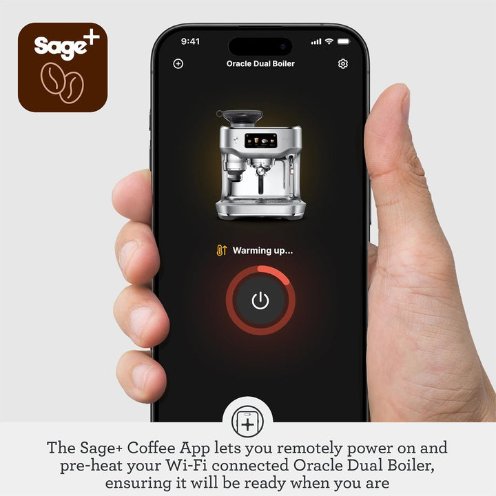 Sage - The Oracle Dual Boiler, Bean to Cup Coffee Machine with Manual and Automatic Milk Frother, 45 Grind Settings - 16 Pre-Set Recipes Incl. Espresso, Cappuccino, Flat White - Stainless Steel
