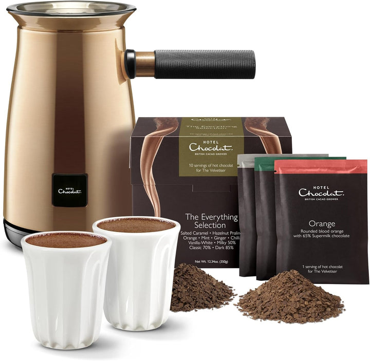 Hot chocolate machine WITH Velvetiser chocolate pack – Copper Edition In-home Free 2 PodCups