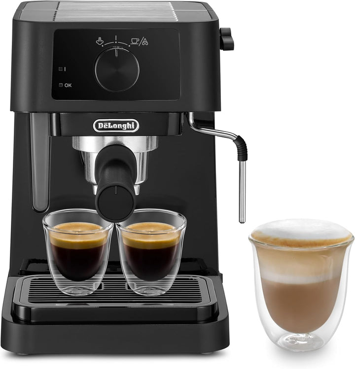 De'Longhi Stilosa EC230.BK, Traditional Barista Pump Espresso Machine, Espresso and Cappuccino, 2 cups, Black