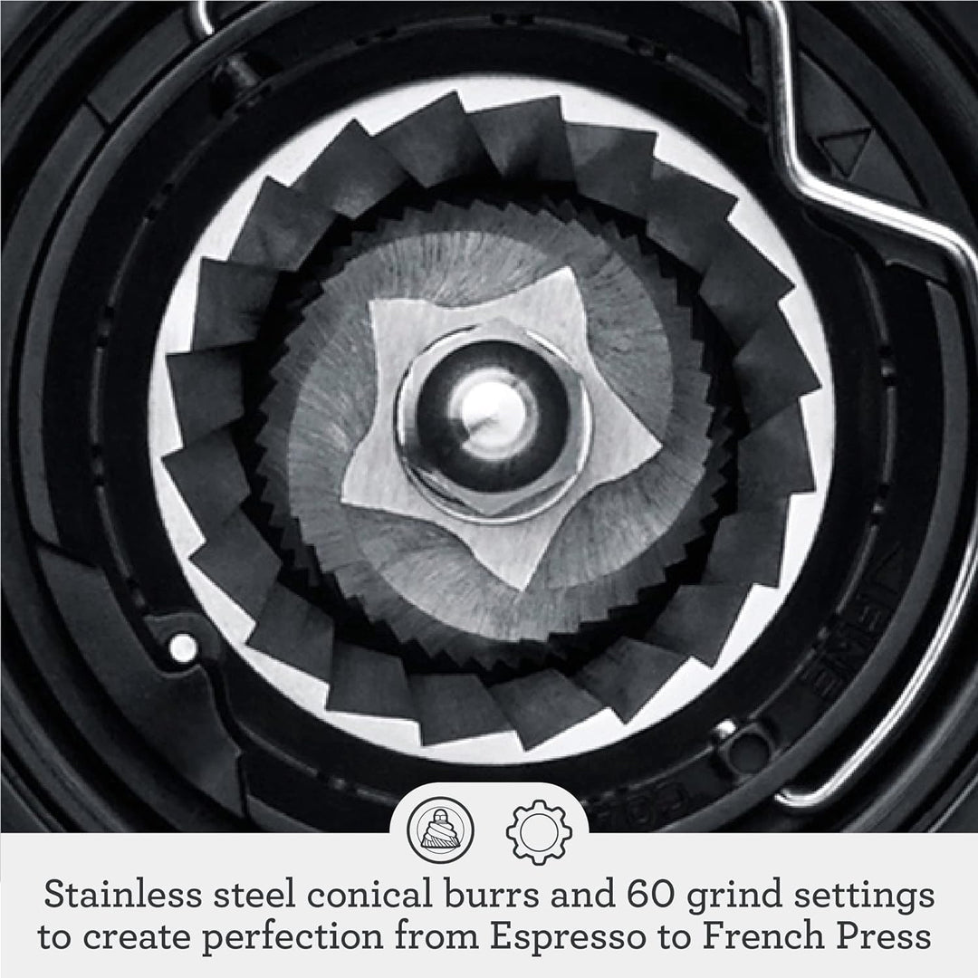 Sage - The Dose Control Pro - Precision Coffee Grinder, 60 Grind Settings - 340g Coffee Bean Capacity, with Timer - Overheat Protection - Silver