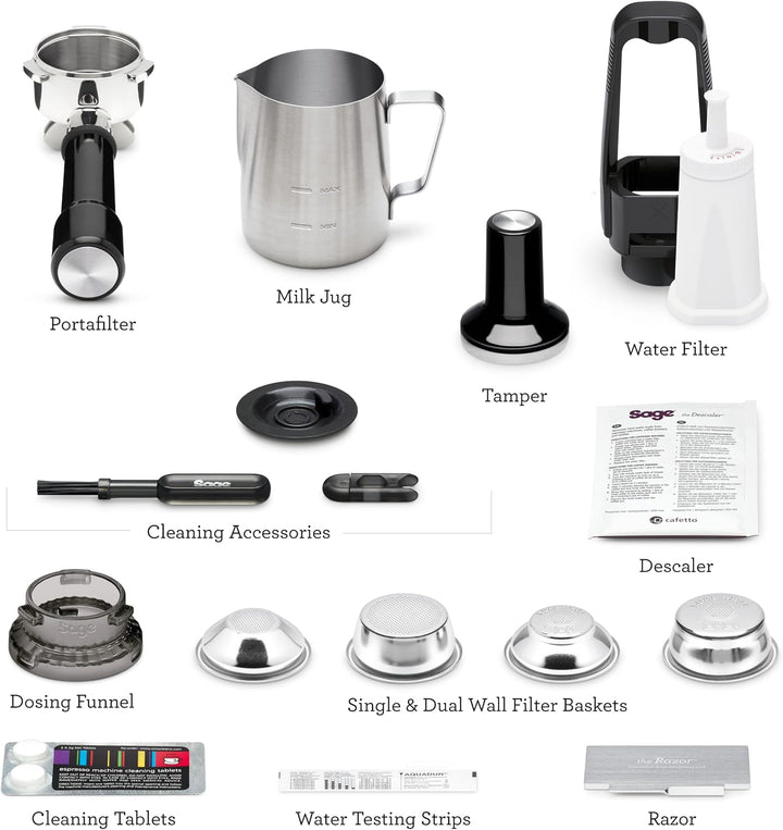 Sage - The Barista Touch - Bean to Cup Coffee Machine with Grinder, Milk Frother and With Cold Brew Fuction, Latte, Cappucino, Espresso Maker, 5 Presets, 2L, 1680 W, With Cleaning Kit, Black Truffle
