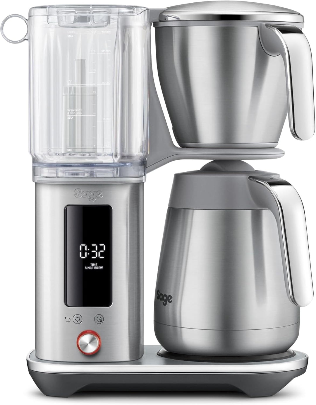 Sage - The Luxe Brewer Thermal One Touch Crafted Coffee - SCA Golden Cup, Programmable, Dual-Wall Thermal Carafe, Cone & Flat Bottom Filters, 1.77L Removable Water Tank