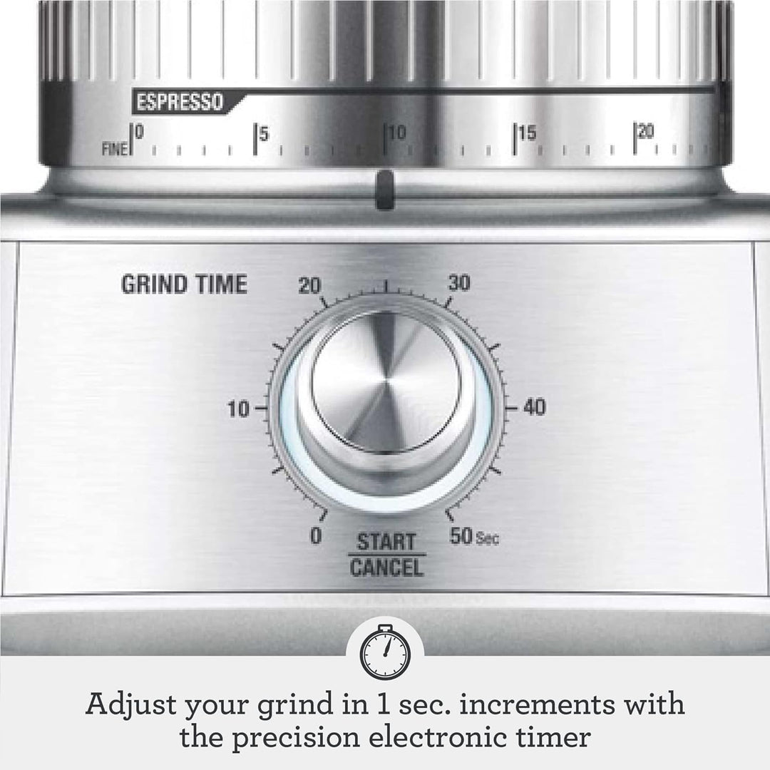 Sage - The Dose Control Pro - Precision Coffee Grinder, 60 Grind Settings - 340g Coffee Bean Capacity, with Timer - Overheat Protection - Silver