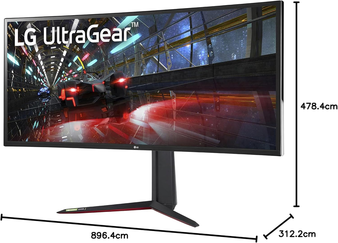 LG UltraGear Monitor 38GN950P - 37.5 inch, 21:9 Ratio, QHD+ Curved, 160Hz (O/C), 1ms (GtG), Nano IPS Display, HDR 600, G-Sync Compatible, AMD FreeSync Premium Pro