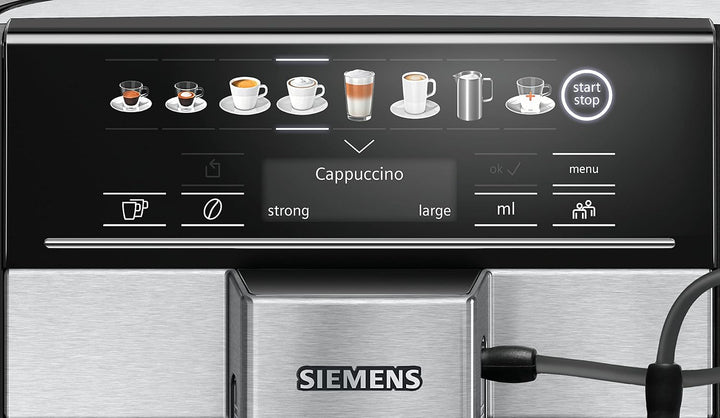 Siemens TE653M11GB EQ6 plus S300, Bean to Cup Fully Automatic Espresso Coffee Machine with milk system, 10 coffee varieties, 2 user profiles - Titanium
