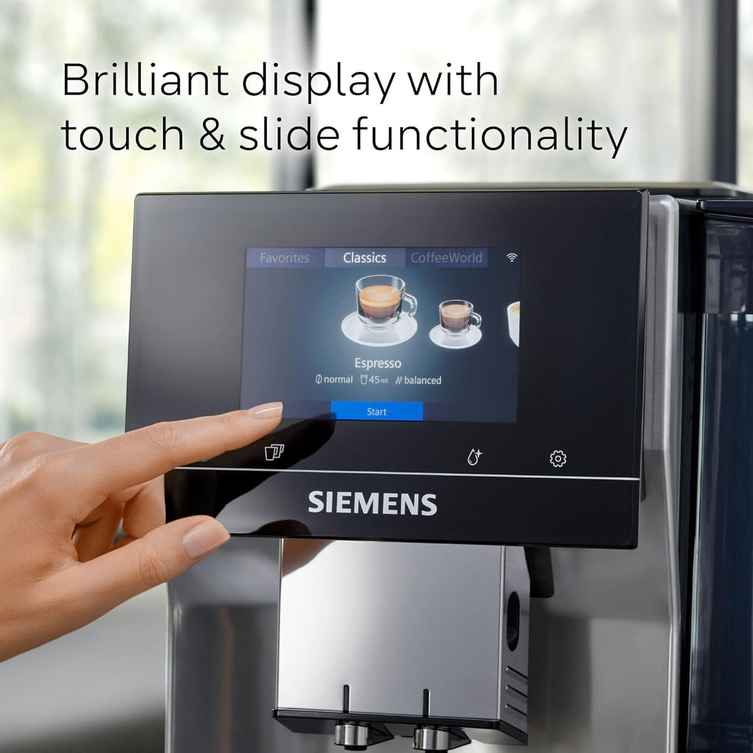 SIEMENS EQ700 Fully Automatic Bean to Cup Coffee Machine, 5" Touch Screen Display, Cold Brew/Slow Brew, Cappuccinatore, 34+ Coffee Beverages, Home Connect, TP715GB1