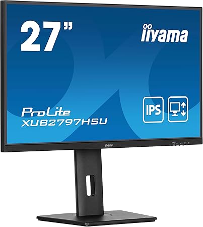 Iiyama XUB2797HSU-B2 27 inch IPS slim bezel, 100Hz, 1ms (MPRT), 1920x1080, HDMI/DP, 2 x USB, Height Adjustable Stand, TCO09 & TUV-GS, 5 Yr Warranty