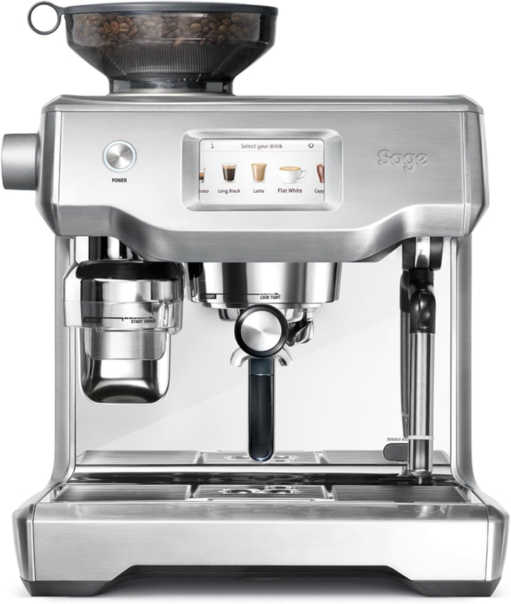 Sage - The Oracle Touch - Bean to Cup Coffee Machine with Grinder & Milk Frother - Fully Automatic Espresso Machine, Touch Screen, 5 Pre-sets - 2.5L Water Tank, 2400 W, Brushed Stainless Steel