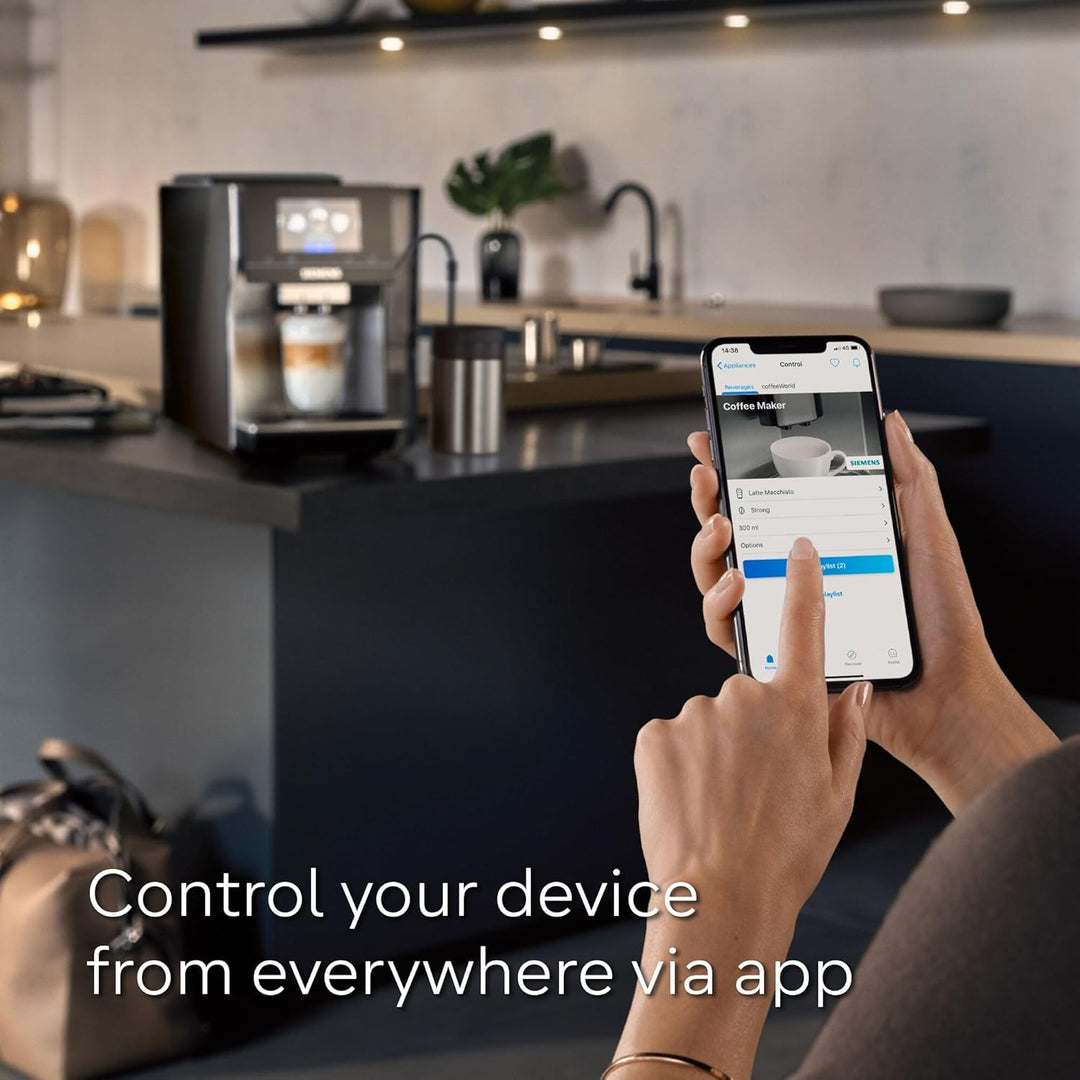 SIEMENS EQ700 Fully Automatic Bean to Cup Coffee Machine, 5" Touch Screen Display, Cold Brew/Slow Brew, Cappuccinatore, 34+ Coffee Beverages, Home Connect, TP715GB1