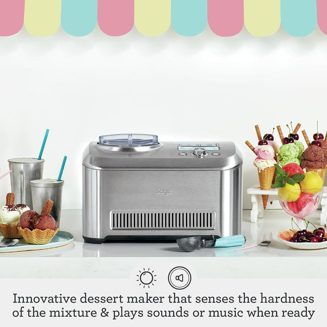 Sage - The Smart Scoop Ice Cream Maker - Self-Cooling Machine - Manual & Automatic Modes - Brushed Stainless Steel