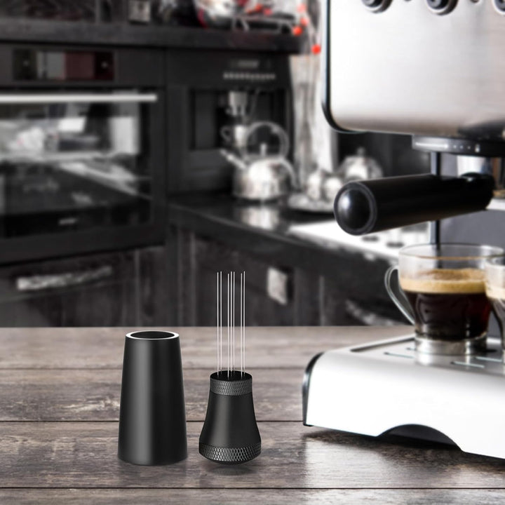 Wdt Tool, Aluminium Wdt Tool Espresso with 7 Espresso Needles 0.3 mm, 10 Replacement Needles, Aluminium Wdt Tool Espresso with Stand, Espresso Coffee Stirrer, Espresso Coffee Stirrer for