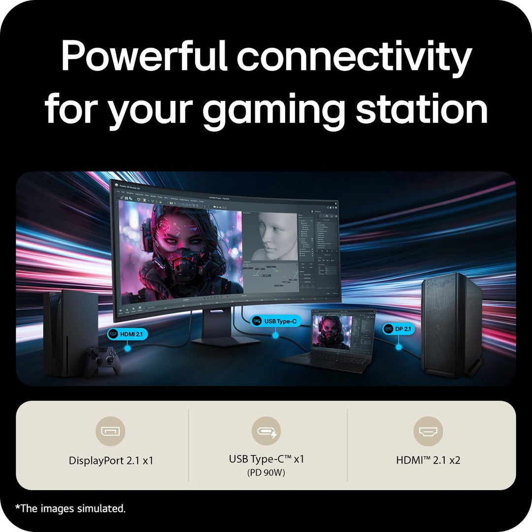 LG UltraGear evo G9 52G930B 52 inch 5K2K 240Hz Curved Gaming Monitor | World’s Largest 5K2K Display, 1000R Curve, 1ms GtG, HDR600, HDMI2.1, DP 2.1, USB-C 90W, FreeSync Premium
