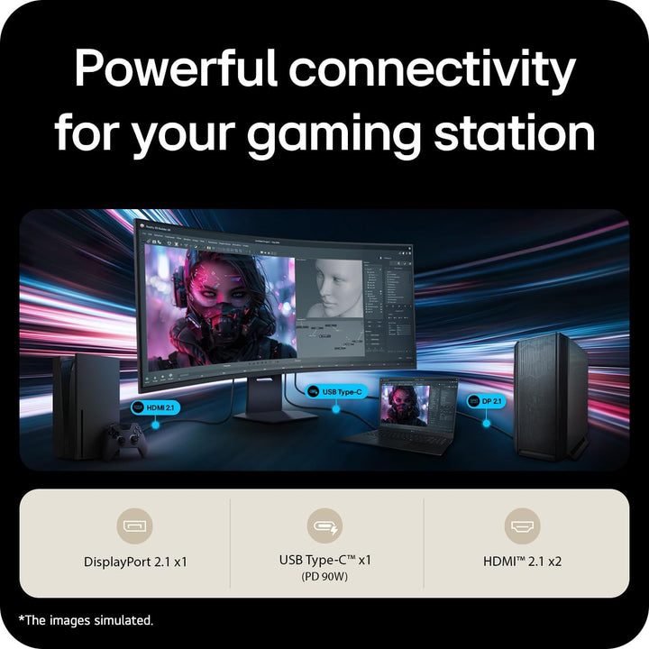 LG UltraGear evo G9 52G930B 52 inch 5K2K 240Hz Curved Gaming Monitor | World’s Largest 5K2K Display, 1000R Curve, 1ms GtG, HDR600, HDMI2.1, DP 2.1, USB-C 90W, FreeSync Premium