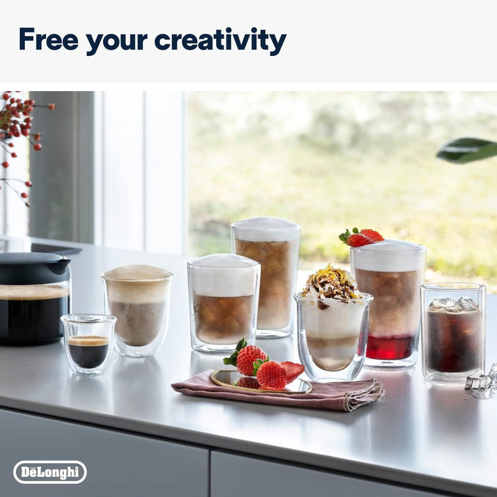 De'Longhi Eletta Explore Cold Brew ECAM452.67.G, Barista Coffee Machine with LatteCrema Hot and Cool, Espresso Machine, Automatic Coffee Bean Machine, Cold Extraction, Coffee Pot Included, Dark Grey
