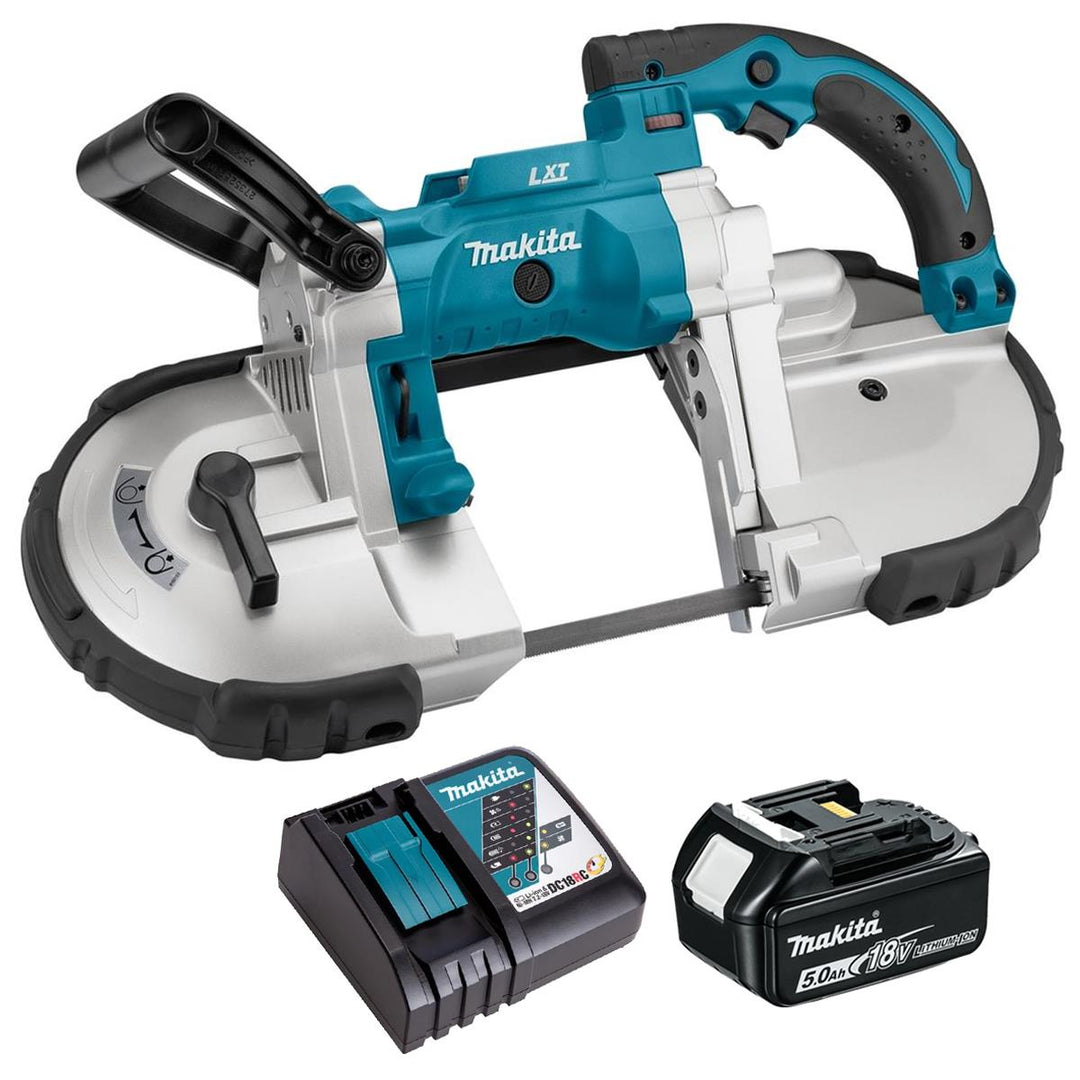 Makita DPB180Z 18V LXT Portable Band Saw with 1 x 5.0Ah Battery &amp; Charger