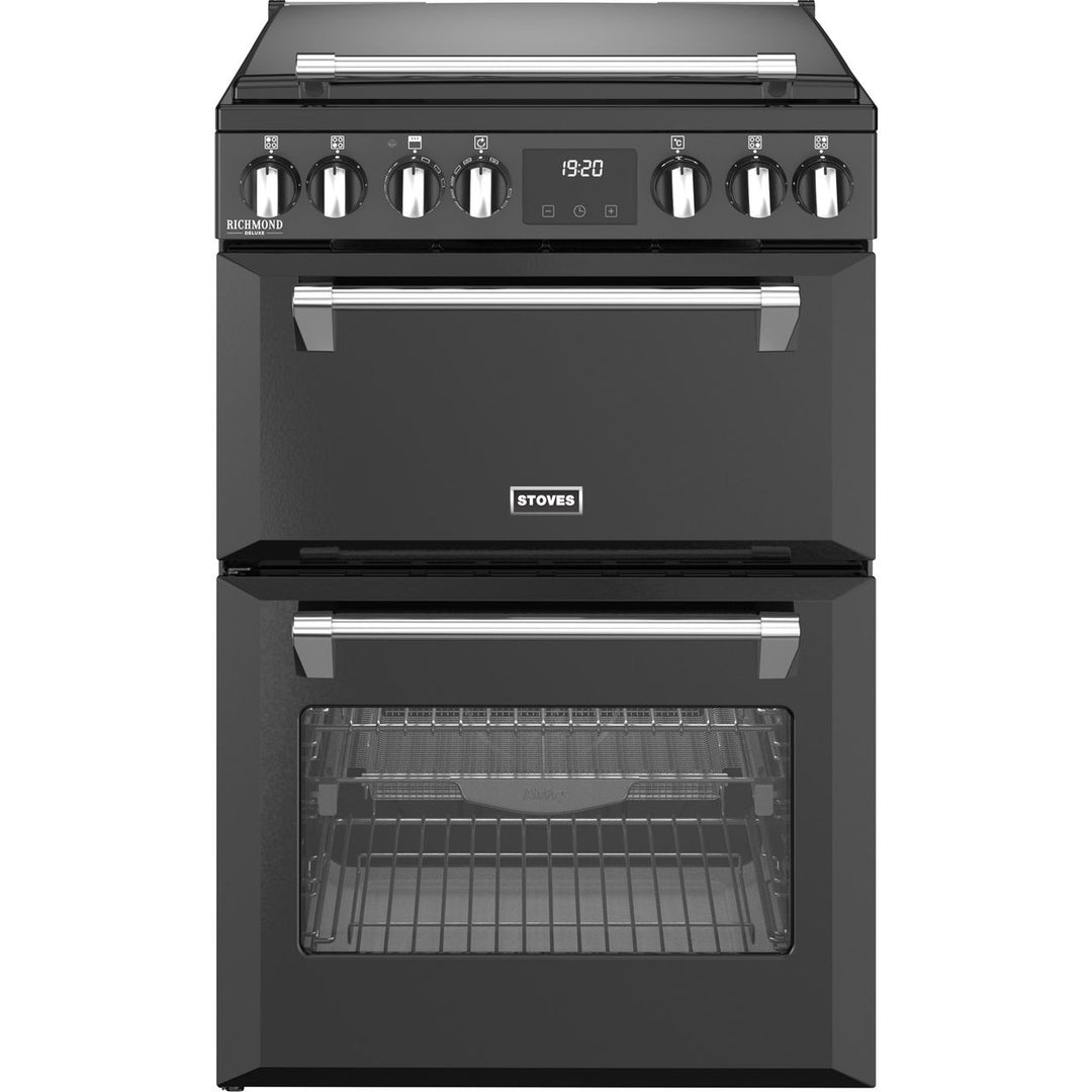 Stoves 60cm wide Double Oven Richmond Deluxe 60Ei RTY Mini Range Electric Cooker with Induction Hob - Black