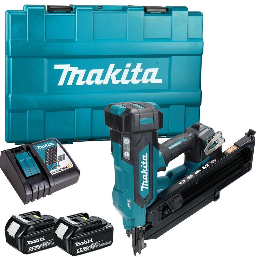Makita DBN900ZK 18V Brushless Framing Nailer Saw with 2 x 5.0Ah Battery Charger & Case
