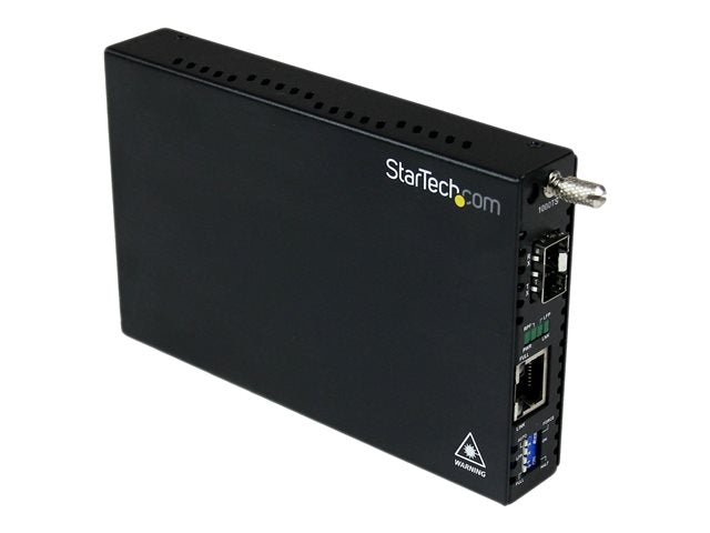 TieDex UK StarTech.com Gigabit Ethernet Fiber Media Converter with Open SFP Slot - Fiber to Ethernet Converter - Gigabit Ethernet Media Converter (ET91000SFP2) - fibre media converter - 100Mb LAN, 1GbE