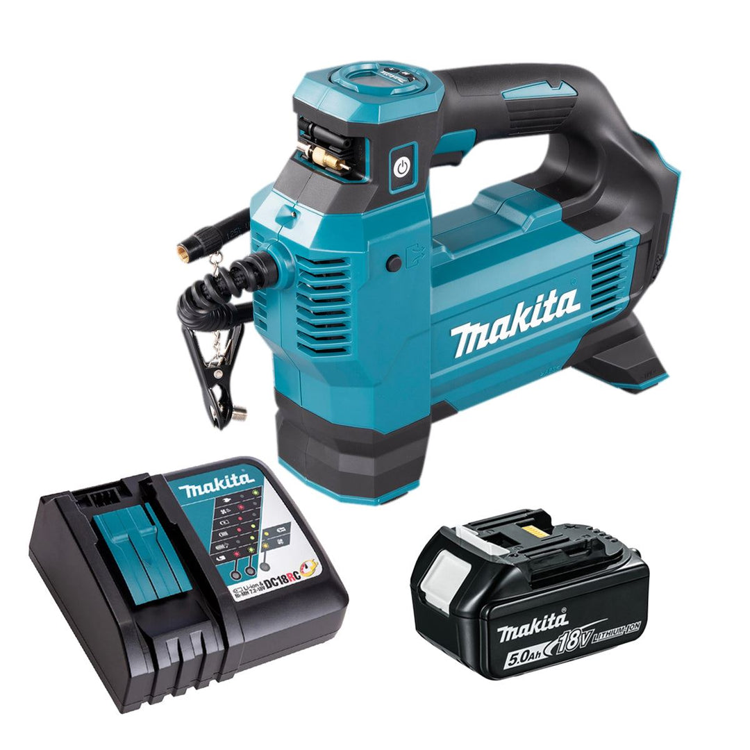 Makita DMP181Z 18V Inflator Pump with 1 x 5.0Ah Battery &amp; Charger