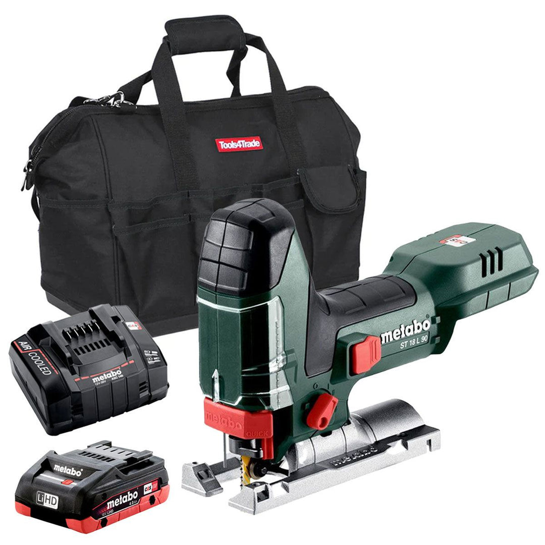 Metabo ST 18 L 90 18V Body Grip Jigsaw with 1 x 4.0Ah Battery Charger & Bag