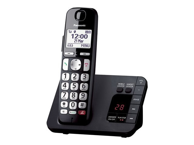 TieDex UK Panasonic KX-TGE822E - cordless phone - answering system with caller ID/call waiting + additional handset - 3-way call capability