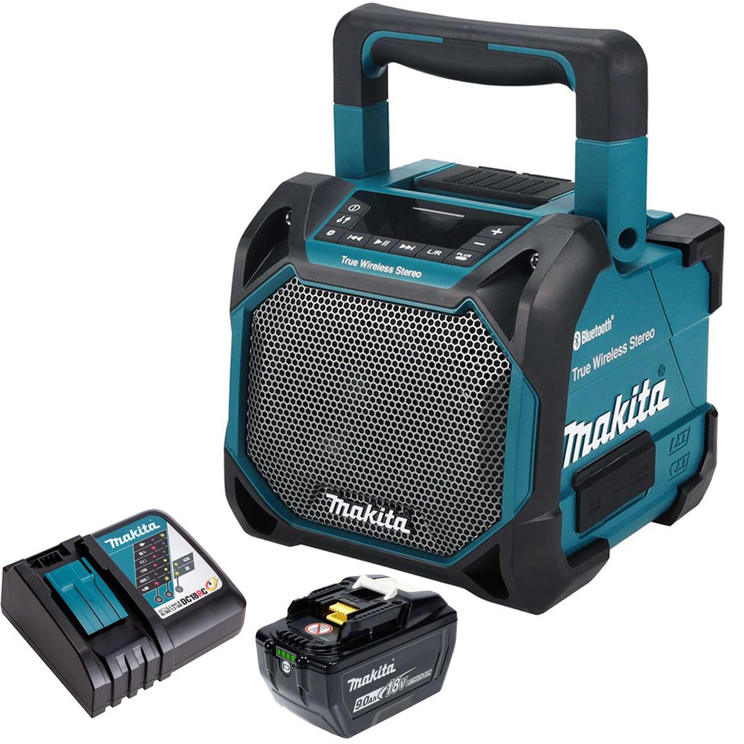 Makita DMR203 12Vmax - 18V / CXT - LXT Jobsite Bluetooth Speaker with 1 x 9.0Ah Battery & Charger