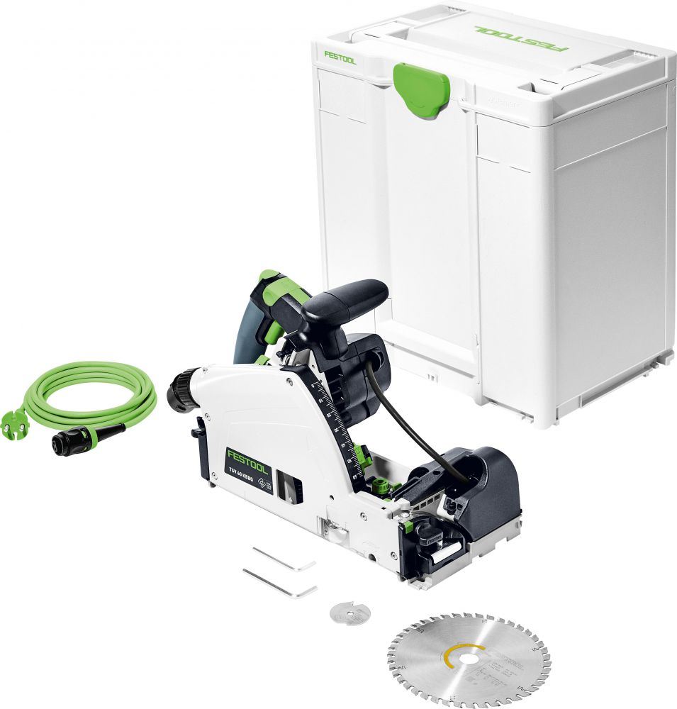 Festool TSV 60 KEBQ-Plus 230V GB 168mm Plunge-Cut Saw With Scoring Function In Systainer - 576733