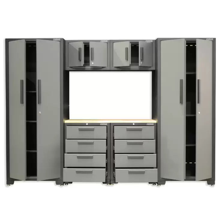 Hilka Professional 24 Gauge Steel 7 Piece Modular Cabinet Set