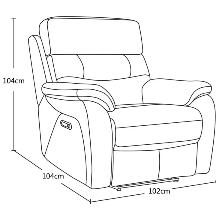 Fletcher Light Grey Leather Power Recliner Armchair with Power Headrest