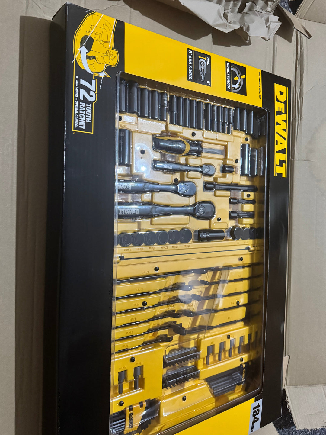DEWALT 184 kit Piece Mechanics Tool Kit Spanner Socket Ratchet Set