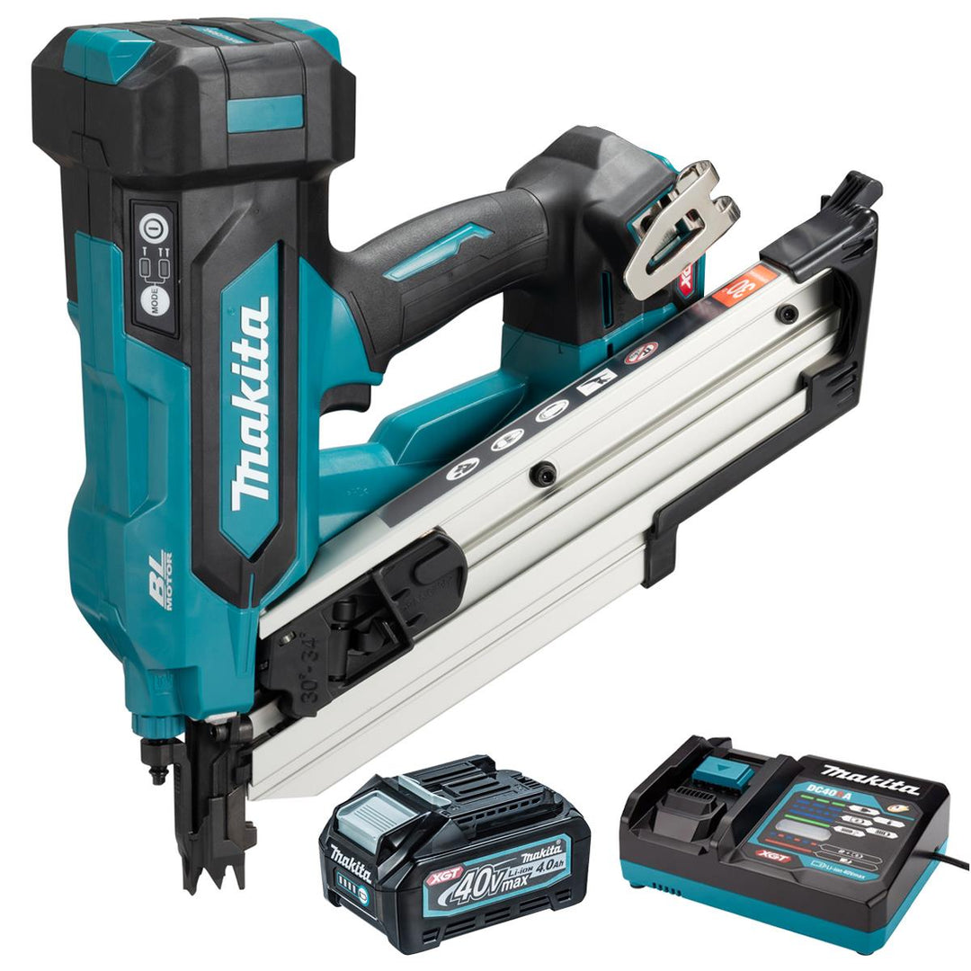 Makita BN001GZ 40V Max XGT Brushless Framing Nailer with 1 x 4.0Ah Battery & Charger