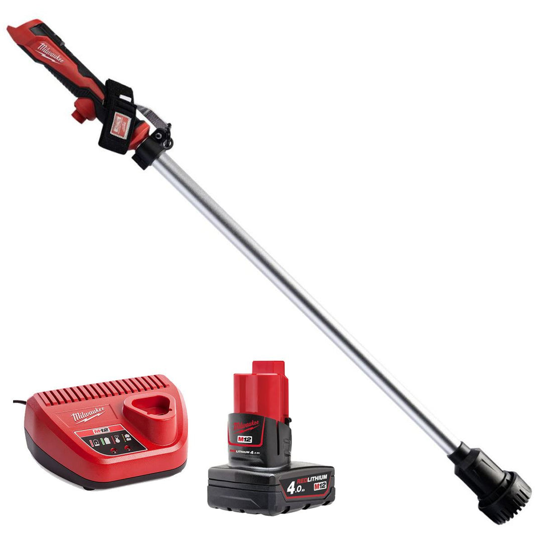 Milwaukee M12BSWP-0 12V Hydropass Brushed Stick Water Pump with 1 x 4.0Ah Battery & Charger