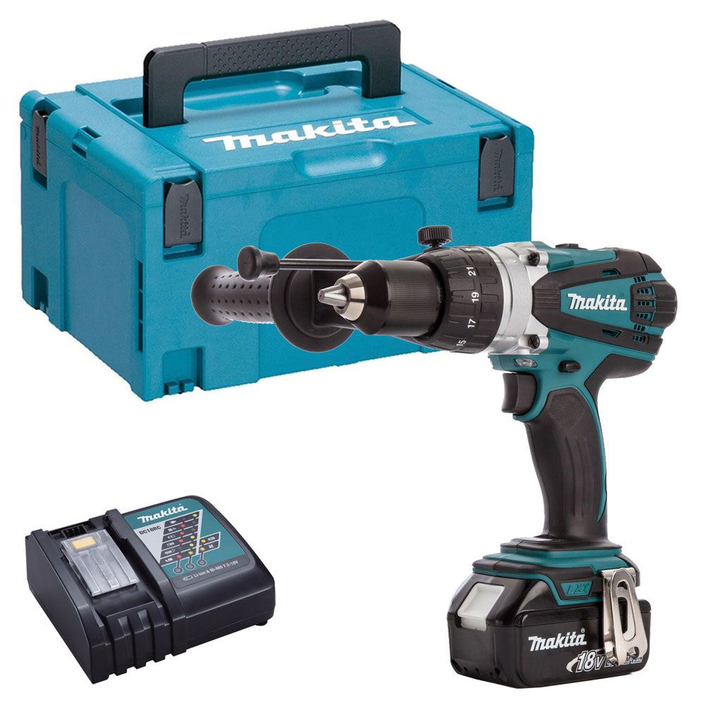 Makita DHP458Z 18V Combi Drill With 1 x 5.0Ah Battery Charger &amp; Type 3 Case