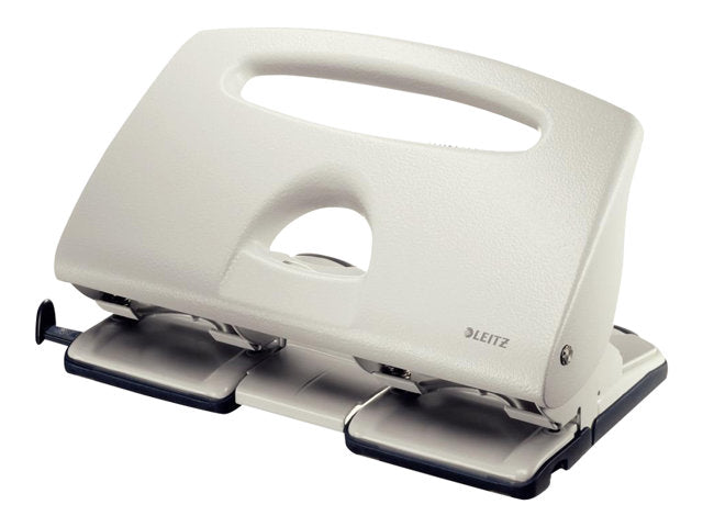 TieDex UK Leitz hole punch - 40 sheets - 4 holes - plastic, metal, die-cast aluminium - grey