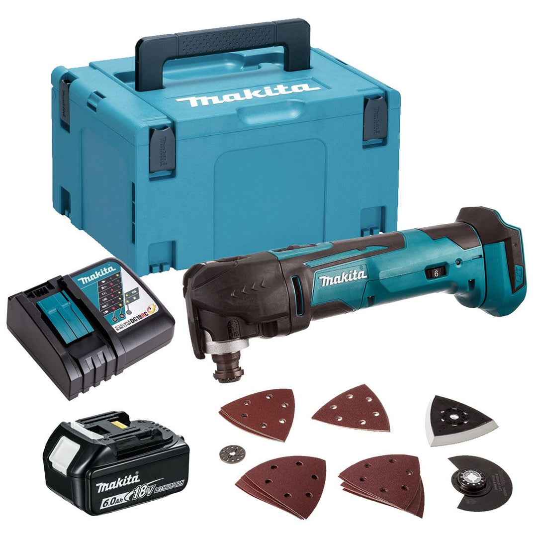 Makita DTM51ZJX7 18V LXT Li-ion Oscillating Multi Tool Cutter with 1 x 6.0Ah Battery Charger &amp; Case