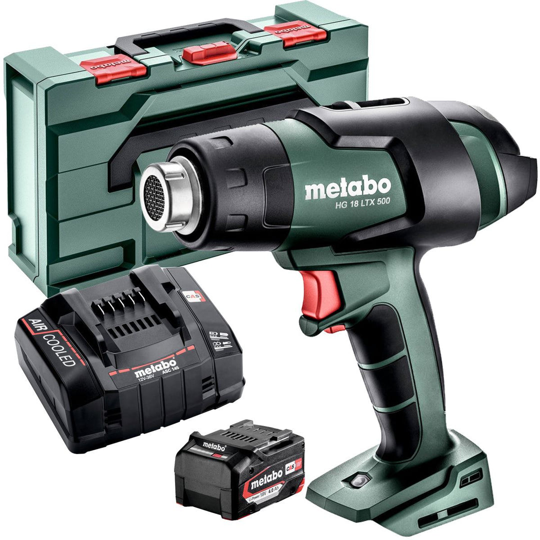 Metabo HG 18 LTX 500 18V Cordless Heat Gun with 1 x 4.0Ah Battery Charger & Metabox