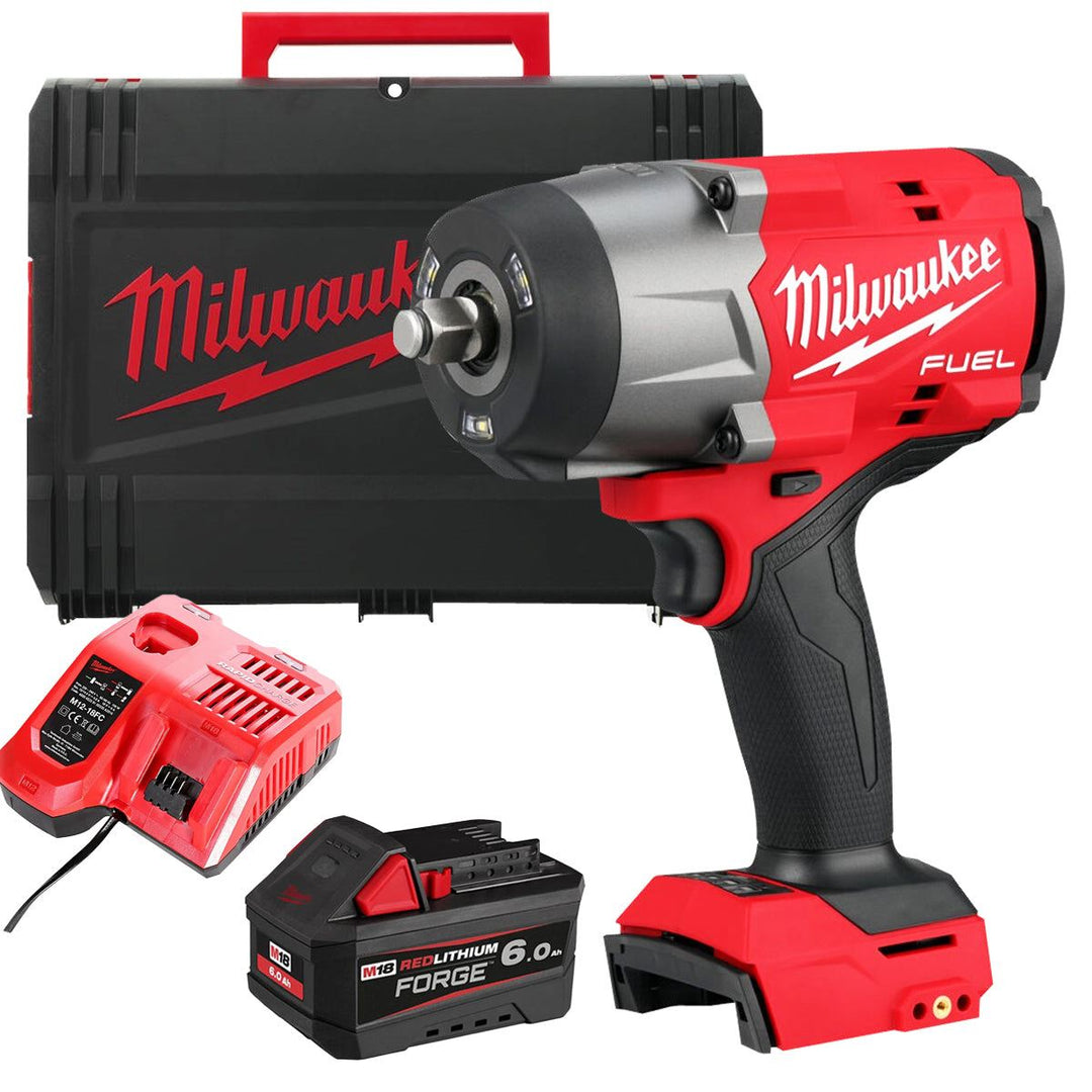Milwaukee M18FHIW2F12-0X 18V FUEL Brushless 1/2" Impact Wrench with 1 x 6.0Ah Battery Charger &amp; Case
