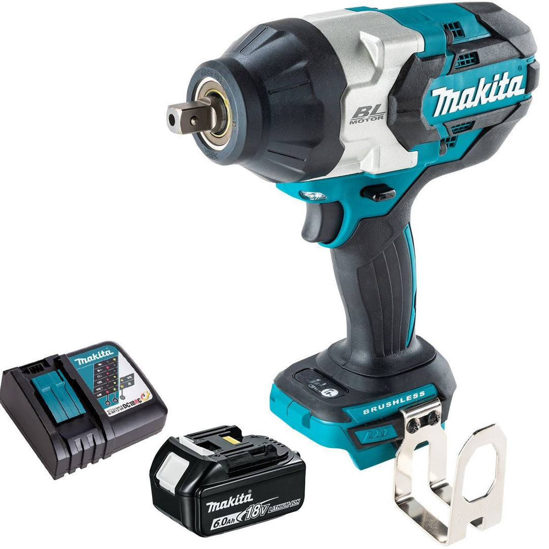 Makita DTW1004Z 18V Brushless 1/2" Impact Wrench with 1 x 6.0Ah Battery &amp; Charger