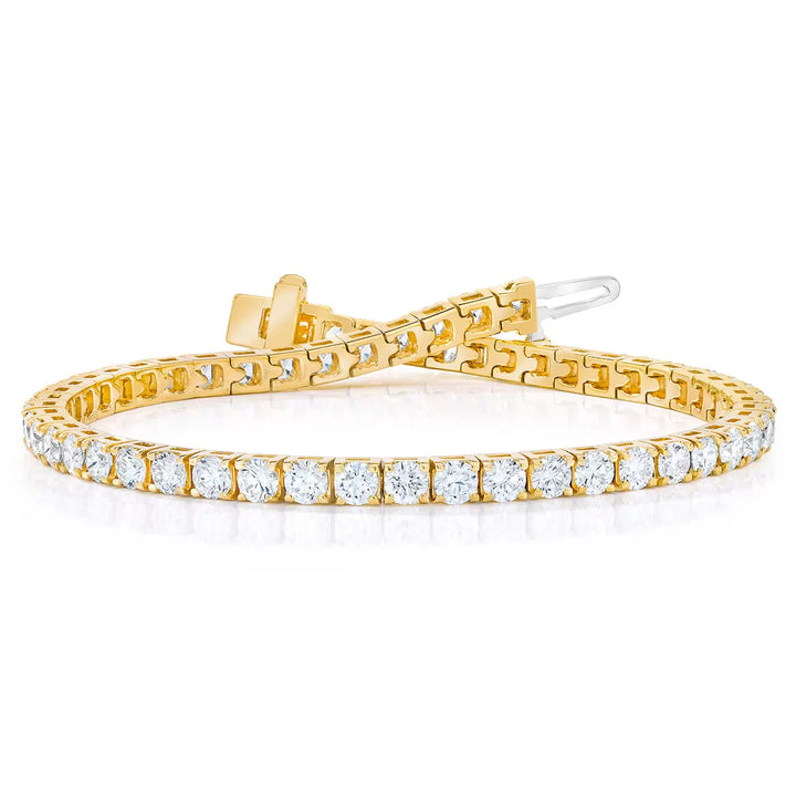 5.00ctw Round Brilliant Cut Diamond Tennis Bracelet, 18ct Yellow Gold