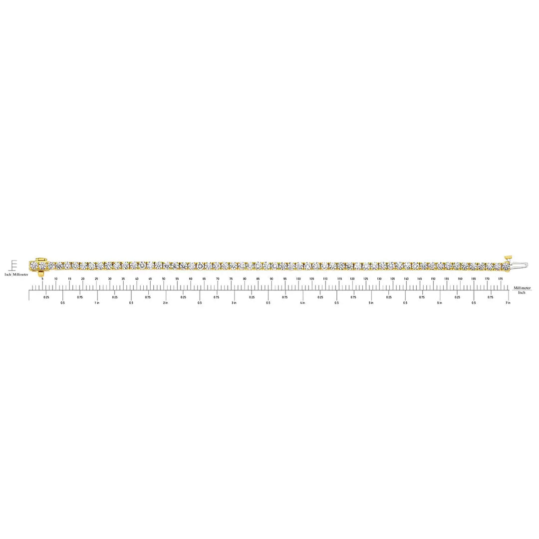 5.00ctw Round Brilliant Cut Diamond Tennis Bracelet, 18ct Yellow Gold