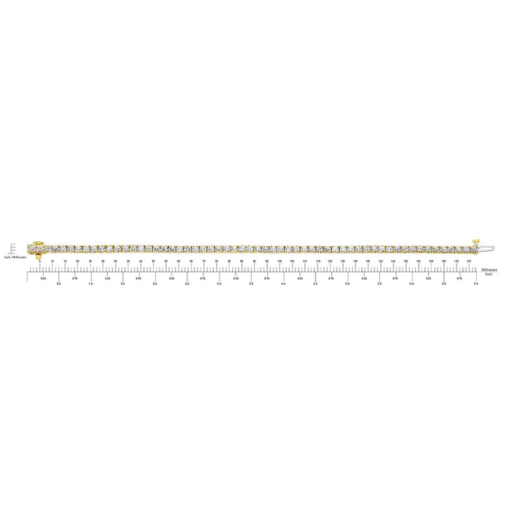 5.00ctw Round Brilliant Cut Diamond Tennis Bracelet, 18ct Yellow Gold