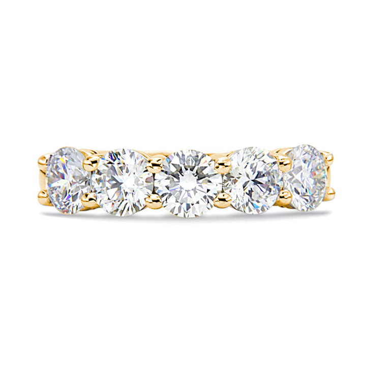 2.00ctw Round Brilliant Cut 5 Stone Diamond Ring, 18ct Yellow Gold